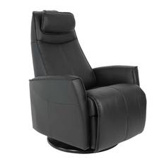 Reclinerfåtölj Loft Skinn El, Svart, B77 D94 H108