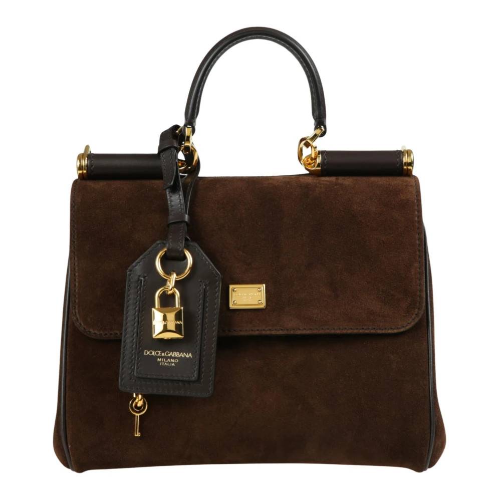 Dolce & Gabbana My Sicily Lille Håndtaske - Tasker - Dame - Brun - ONE SIZE - Bomuld