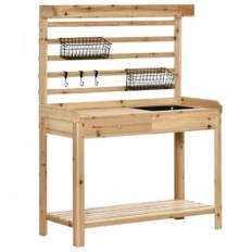 Planteringsbord med Handfat, Hylla, 2 Korgar och 3 krokar 107 x 46 x 142 cm