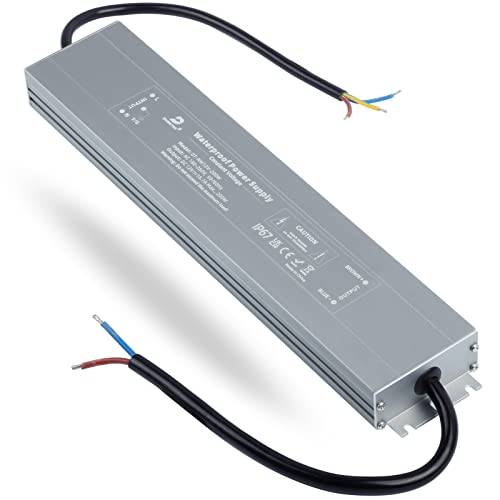 LED Transformator 12V 200W Drivrutin, IP67 Ultratunna Strömförsörjning AC till DC 16.7A, Konstant Spänning Vattentät Adapter för Inomhus Utomhus Strip Ljus G4 MR11 MR16 Glödlampor CCTV, DUSKTEC