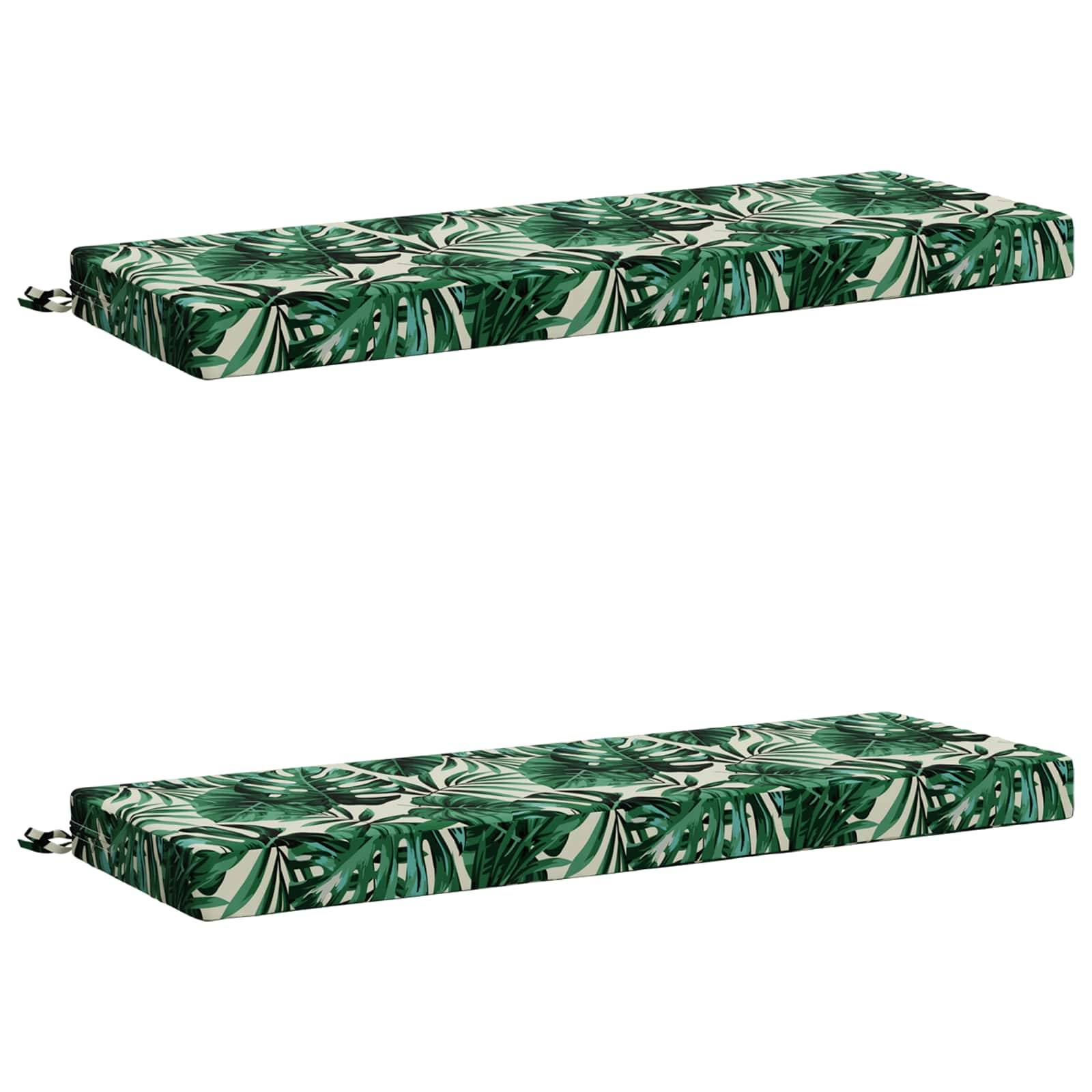 vidaXL 2-delade Bänk Kuddar SOEST 2 st 100% Polyester Bladmönster
