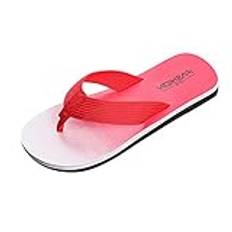 Flip Flop herr 40 fotsäng, tåsandaler män sommar glid vattentäta sandaler halkfria sandaler med mjuk fotbädd tofflor chic badtofflor moderna badskor/sommarskor, röd, 42 EU