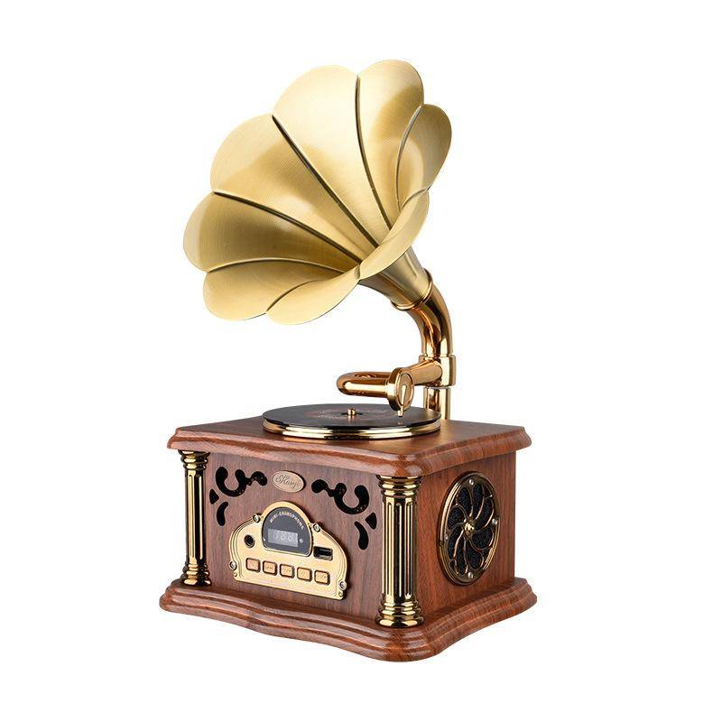 Maillard Stil Retro Mini Fonograf Retro Bluetooth-högtalare, Möbeldekoration Populär Högeffekts Högtalare