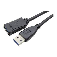 3m USB 3.0 forlængerkabel. USB-A han / USB-A hun. Sort.