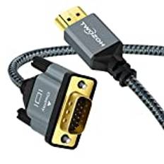 Twozoh HDMI till VGA kabel 1M. Aluminiumlegering skal nylonflätad och guldpläterad stöder 1080P/60HZ