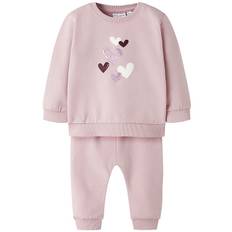 Name It Sweatset - NbfVrillie - Polerad Lilac/Hearts - Name It - 62 - Sweatset