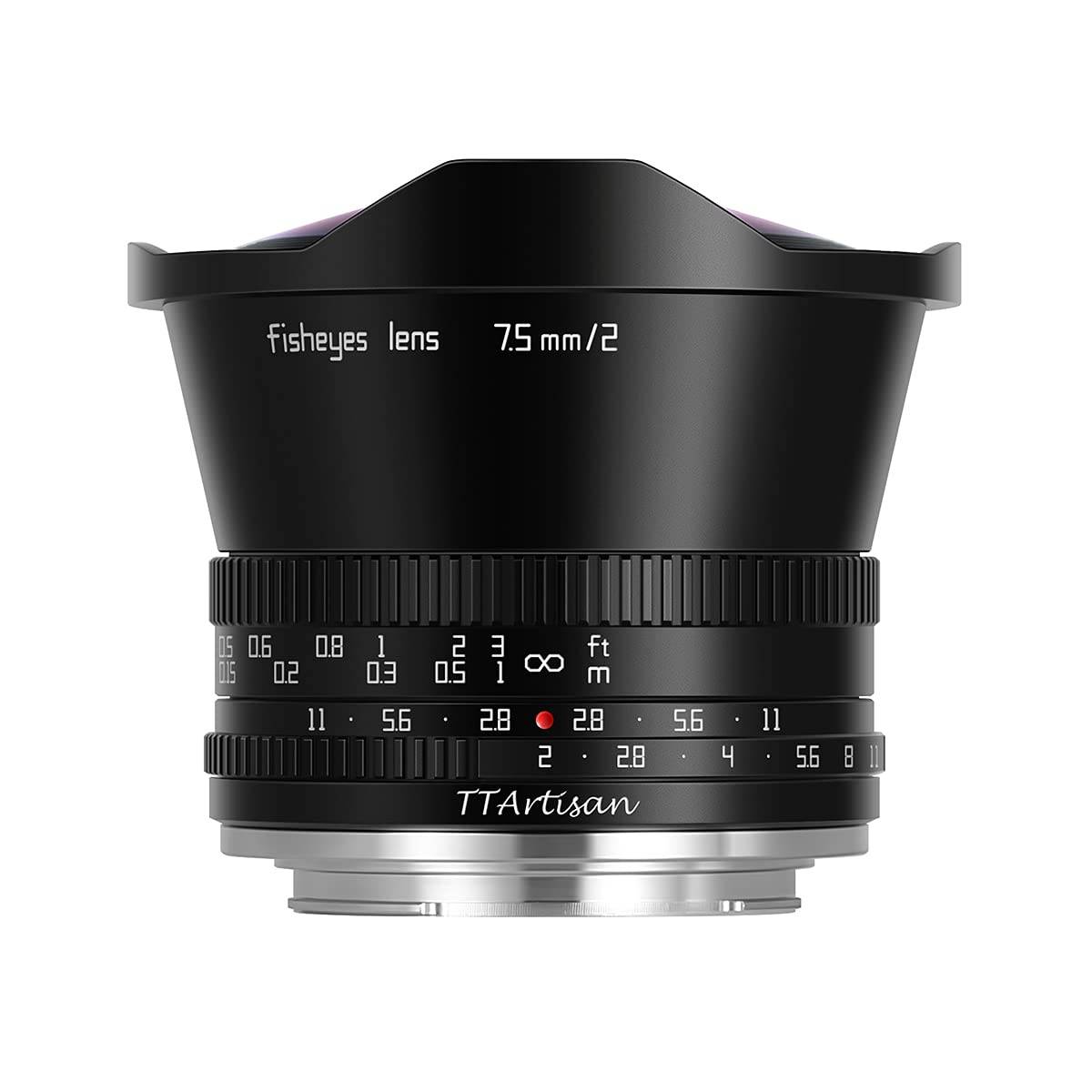 TTArtisan MF 7.5mm F2 X-Mount APS-C Fisheye Prime Lens (Official Japanese Product with 2-Year Manufacturer's Warranty) for Fujifilm X Mirrorless Camer