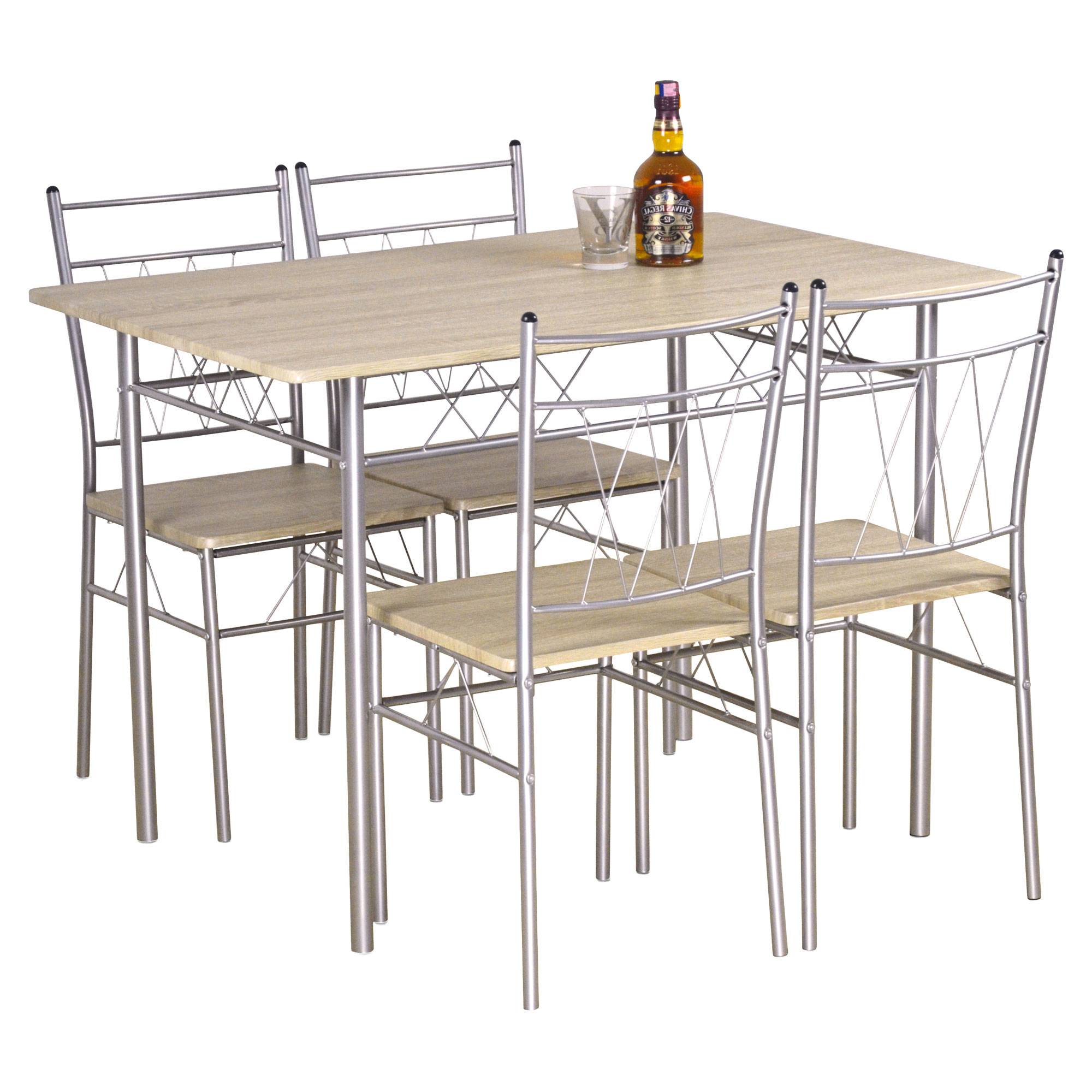 Trädgårset med Matbord 110x70 cm & 4 Stolar Sonoma Ek
