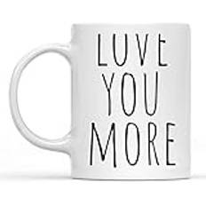 HSIRYAOHD rolig motivation inspiration 'Love You More Coffee' 325 ml mugg vit