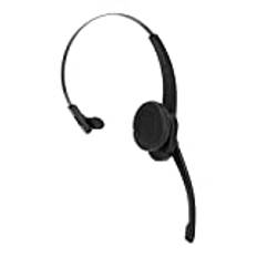 Bluetooth-telefonheadset Single Ear Headset, med roterbar brusreducerande mute-mikrofon, Business-hörlurar med vadderade öronkuddar och ett flexibelt pannband för kontoret, hemmet