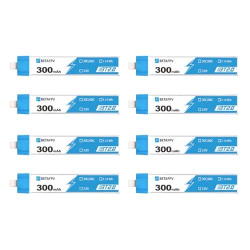 BETAFPV 8pcs BT2.0 300mAh RC Lipo Battery 3.8V 30C/60C for 1S FPV Drone