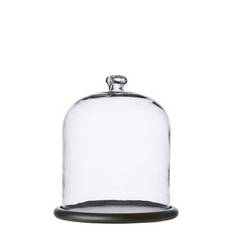 Glaskupa med fat - Ø18 x H23 cm