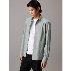 Poplin Stretch Striped Shirt - Green - XS