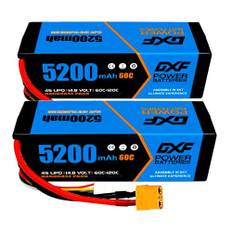 DXF4S LIPO -batteri 14.8V 60C 5200MAH RC -batteri med XT90 -plugg för RC Car RC Truck RC Auto Boot Truck Truggy RC Hobby (2 paket)