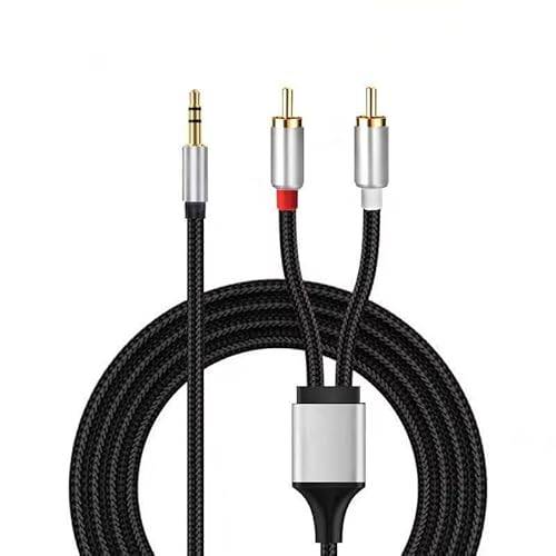 ENJOY-UNIQUE kontakt till RCA-kabel 3,5 mm uttagskontakt till 2 x RCA-kontakt stereo ljudkabel extra adapter för TV, PC, surfplatta, förstärkare hifi, MP3-spelare, DJ-högtalare, hemmabio, 2 m
