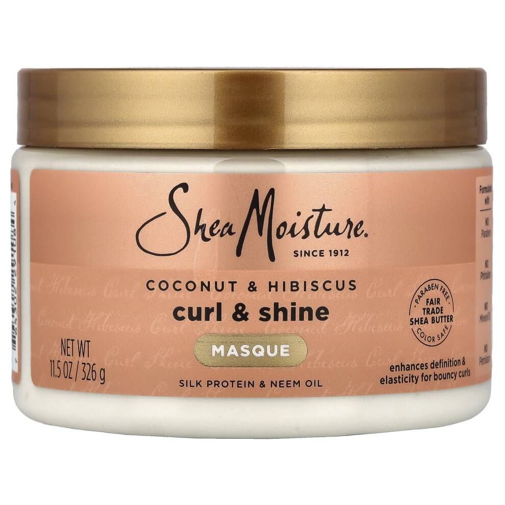 SheaMoisture, Kryd og Glans Hårmask, Kokos og Hibiscus, 11,5 oz (326 g)