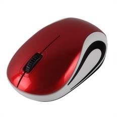 Mini lille trådløs mus til rejse Optisk bærbar trådløs minimus med USB-modtager til pc bærbar - Perfet red