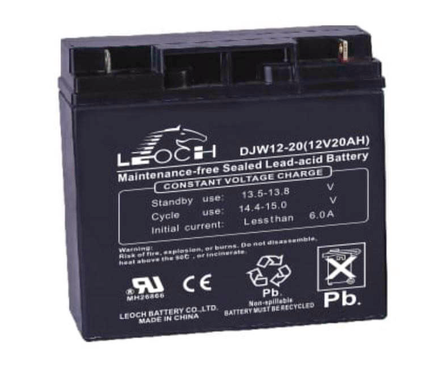 Leoch 12V 20Ah Underhållsfritt Blybatteri
