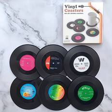 TEMU 6pcs Record Coasters - Retro Plastic Drink Coasters For Coffee Table, Home Decor, Christmas, Valentine's Day, Easter Gifts, Decorative Tableware | Nostalgic Tableware | Quality Table Accessories