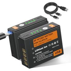 Mspalocell Paket 2 NP-W126S USB-batterier 1600 mAh USB Type-C-laddning, kompatibel med Fuji Fujifilm FinePix HS30EXR HS35EXR HS50EXR X-A1 X-E1 X-E2 X-E3 X-M1 X-T3 X-T1 X X -T30X-T100 X100F X100V