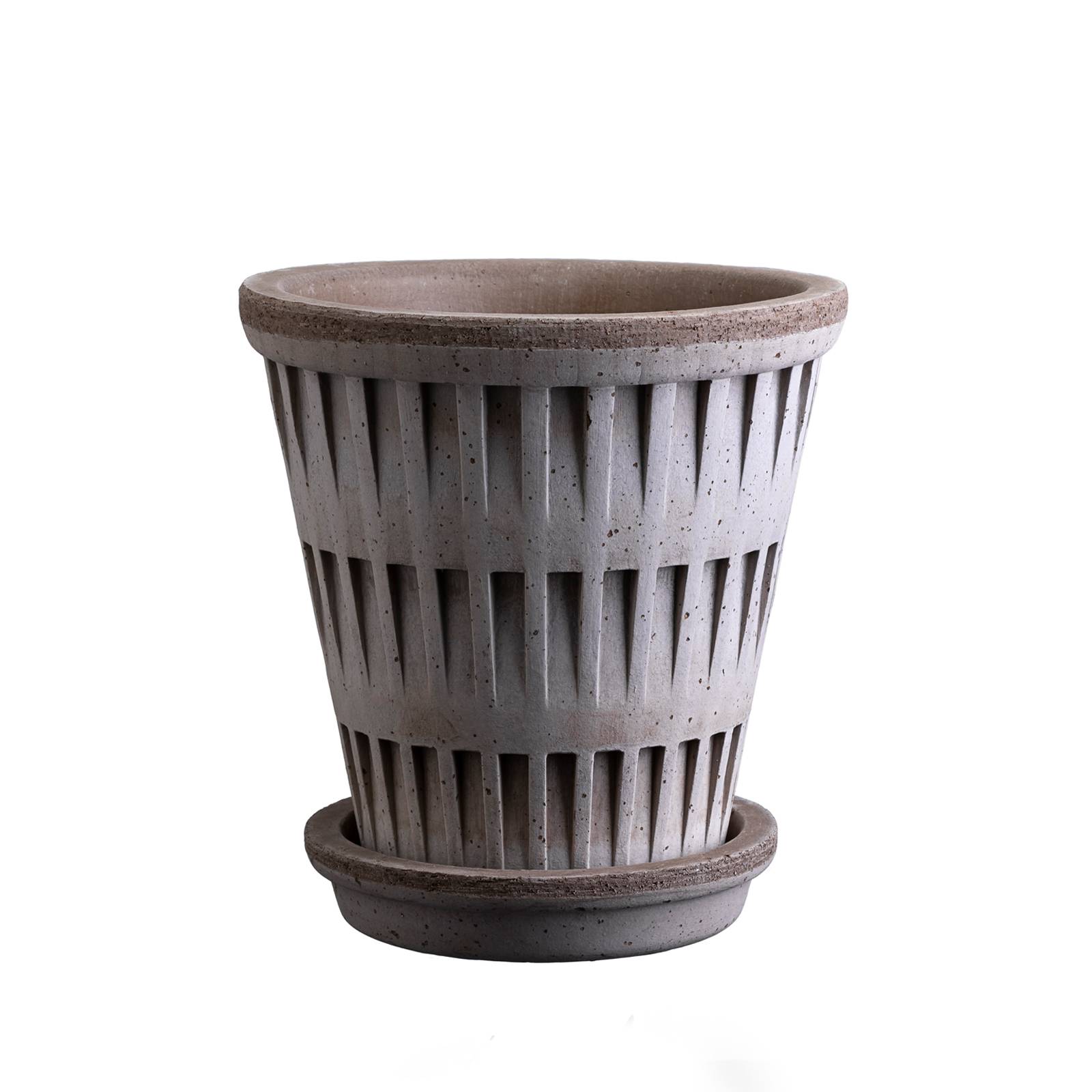 Kruka Pantheon ø21 cm grå med fat