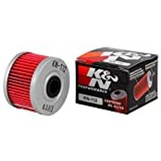 K&N Powersports oljefilter – patron 50 x 37 mm kompatibel med Kawasaki, Honda, Gas Gas, Dinli (KN-112), röd