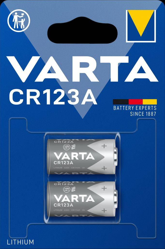 VARTA Litium Cylindriskt batteri CR123A, 2-pack
