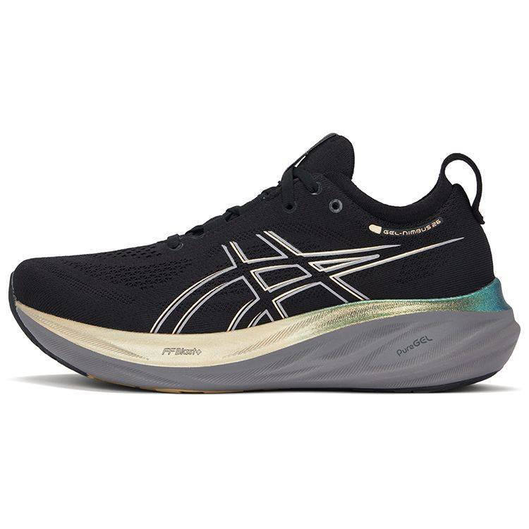 ASICS Gel Nimbus 26 Platinum Svart Champagne Herr Sneakers 1011B922-001 cm black