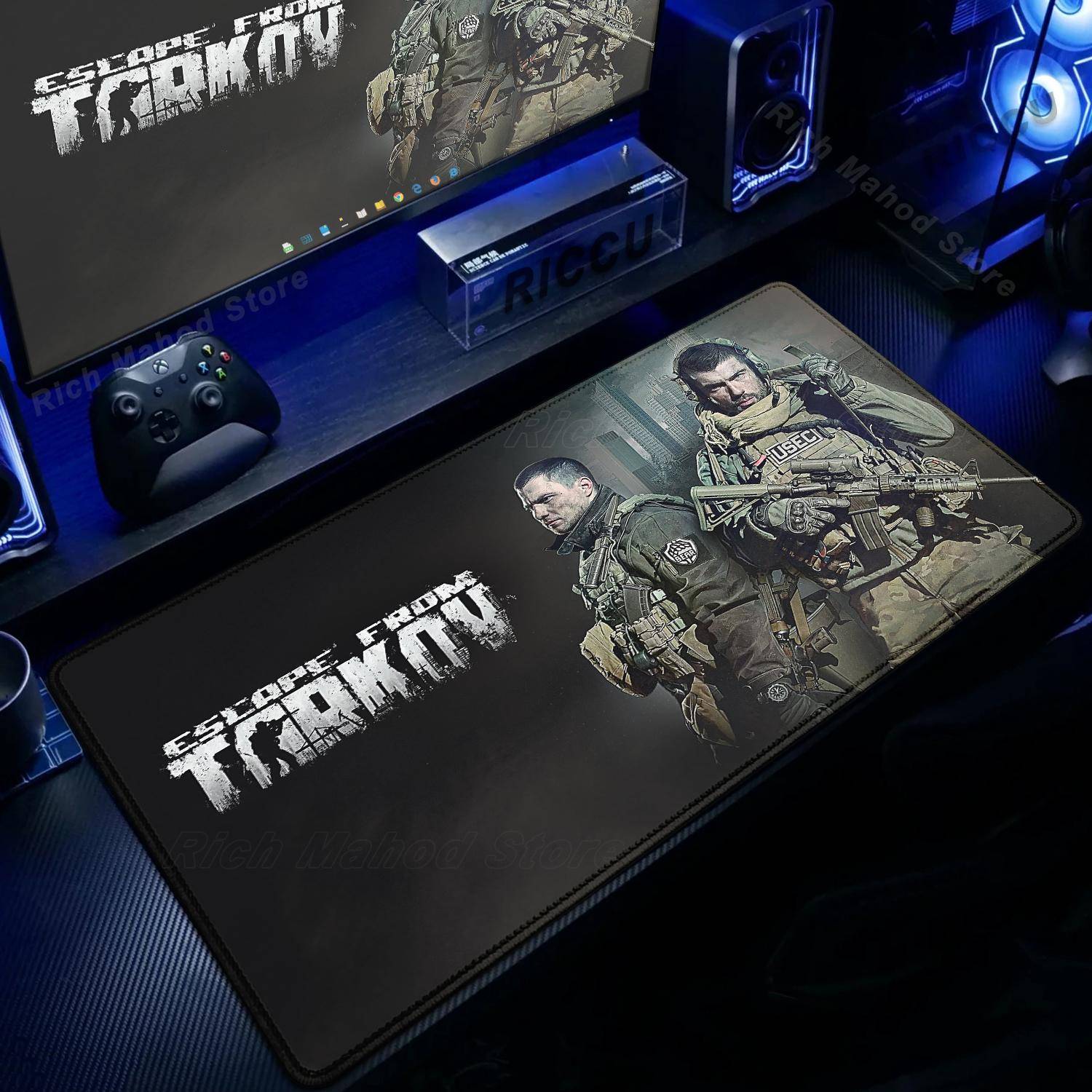 Spelare Stor Skrivbordsmatta Escape From Tarkov Musmatta Spelmatta XL Tangentbord Musplatta Spelskrivbordstillbehör XXL Anime PC Utökade Mattor