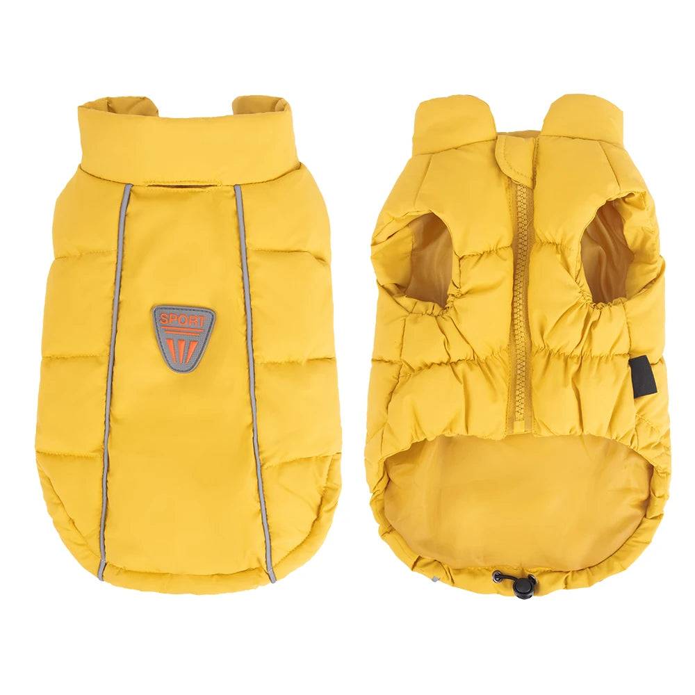 Windproof Reflective Down Jacket for Small Dogs | Harness Hole - Yellow / S-suit 1.5-2.5kg / SPC (S-suit 1.5-2.5kg)