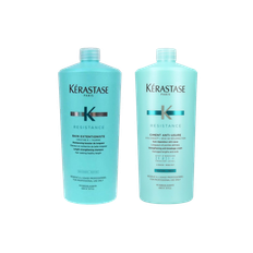 Kerastase Resistance Bain Extentioniste Shampoo 1000ml + Kérastase Resistance Force Architecte Ciment Anti-Usure 1000ml