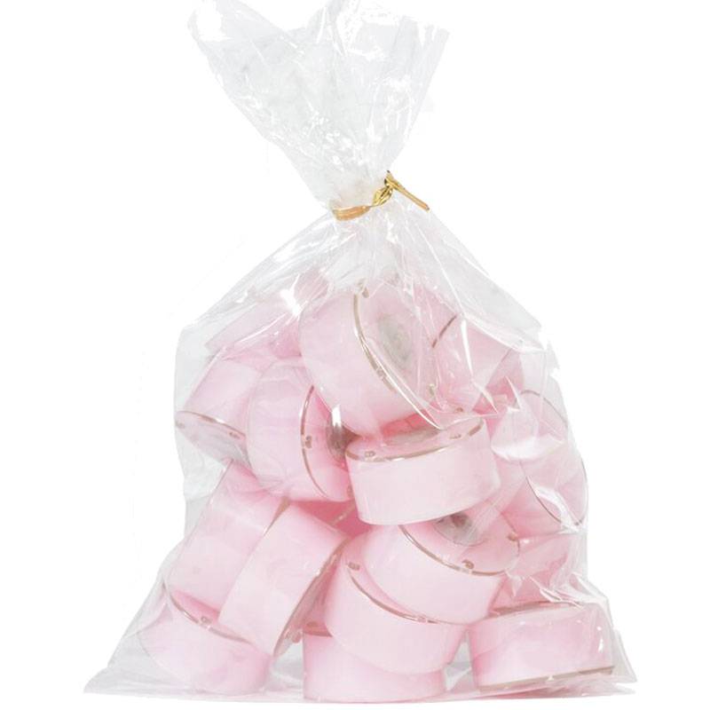 Värmeljus Ljus Rosa 20st - Genomskinlig Kopp 4H.