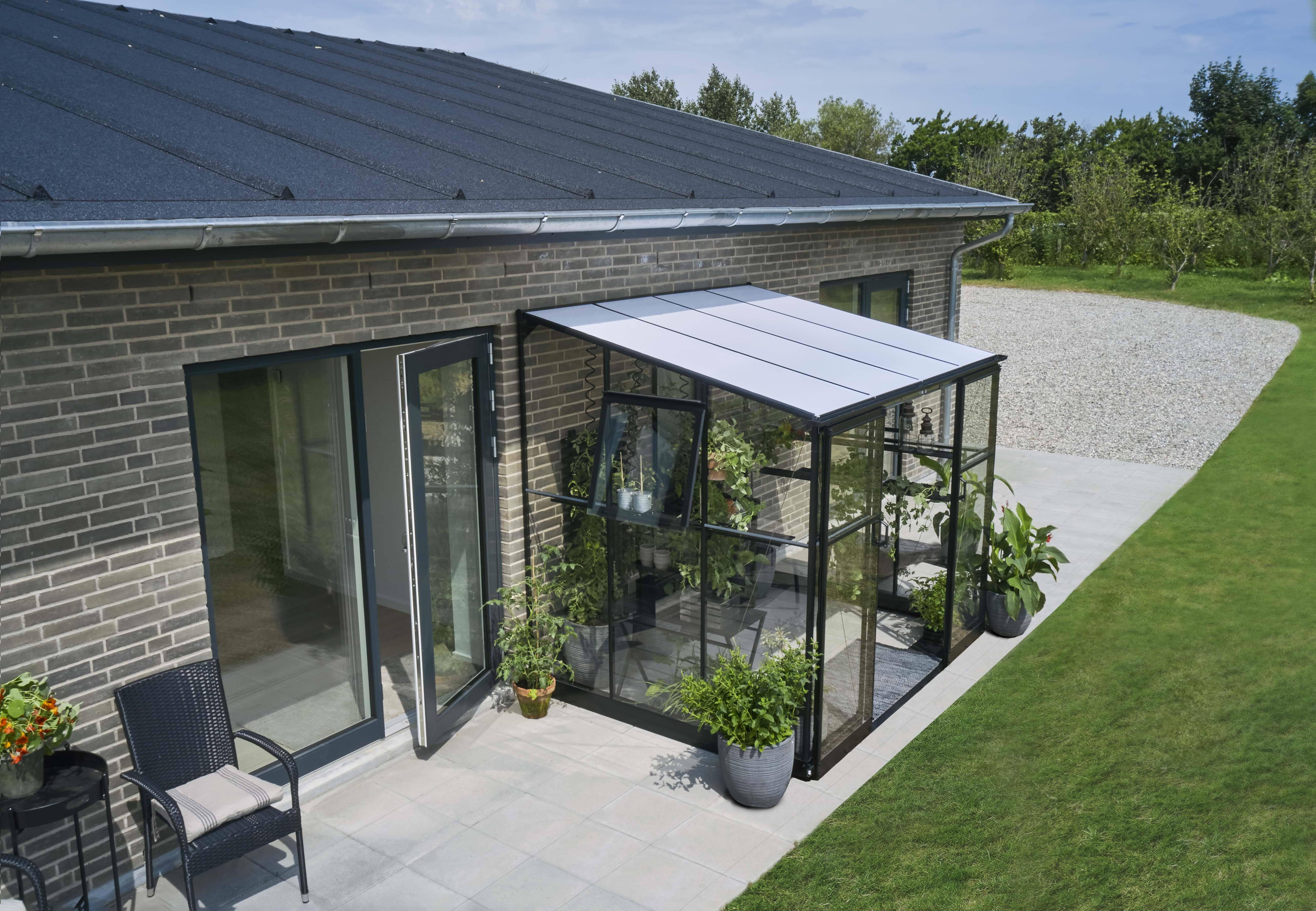 Halls Qube Lean-To 68 F09936 Växthus 5 m², svart