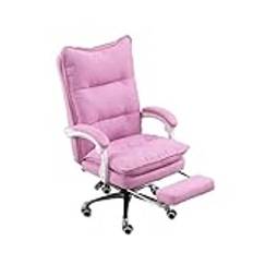 Arbetsordförande Office Chair Leather High Back Executive Office Chair with Foot Rest, Ergonomic Office Chair Skrivbordsstolar(Pink)
