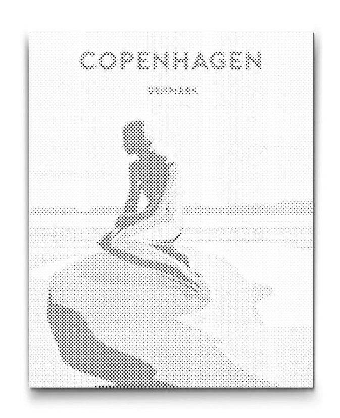 KÖPENHAMN DEN LILLA SJÖJUNGFRUN | PRICKMÅLNING - 80x100cm (32'' x 39'') / Duk - Utan ram / Blå