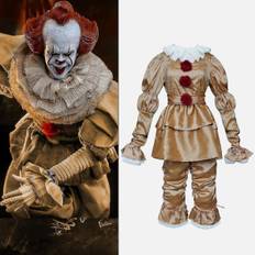 Voksen Børn Pennywise Cosplay Kostume Halloween Fest Mænds Klovn Kostume Sæt.z -a