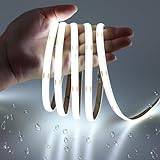 JOYLIT 6M COB LED Remsa Vattentät 12V 6000K Kallvit CRI 90+ 320LEDs/M Punktfri Enhetlig Ljusstyrke Dimmbar LED Strip för Köksskåp, Bänk, Hylla, Trappa (Endast LED-remsa)