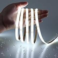 JOYLIT 6M COB LED Remsa Vattentät 12V 6000K Kallvit CRI 90+ 320LEDs/M Punktfri Enhetlig Ljusstyrke Dimmbar LED Strip för Köksskåp, Bänk, Hylla, Trappa (Endast LED-remsa)