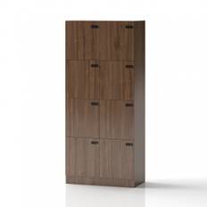 Kontorskab Lockers Forty - 173x80x43 cm, Farve Valnød, Lås Kombinationslås