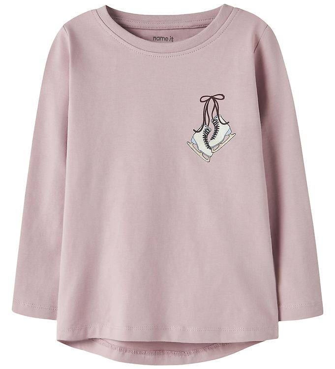 Name it Bluse - NmfVix - Keepsake Lilac/Ice Skates - Name It - 4 år (104) - Bluse