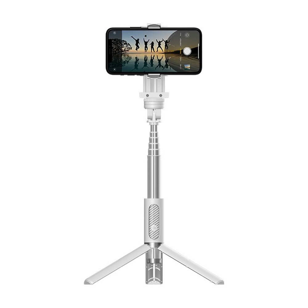 Funsnap capture q intelligent selfiestick handhållen stabilisator gimbal byggd -in 500 mah batteristöd bluetooth smartphone - Benvitt