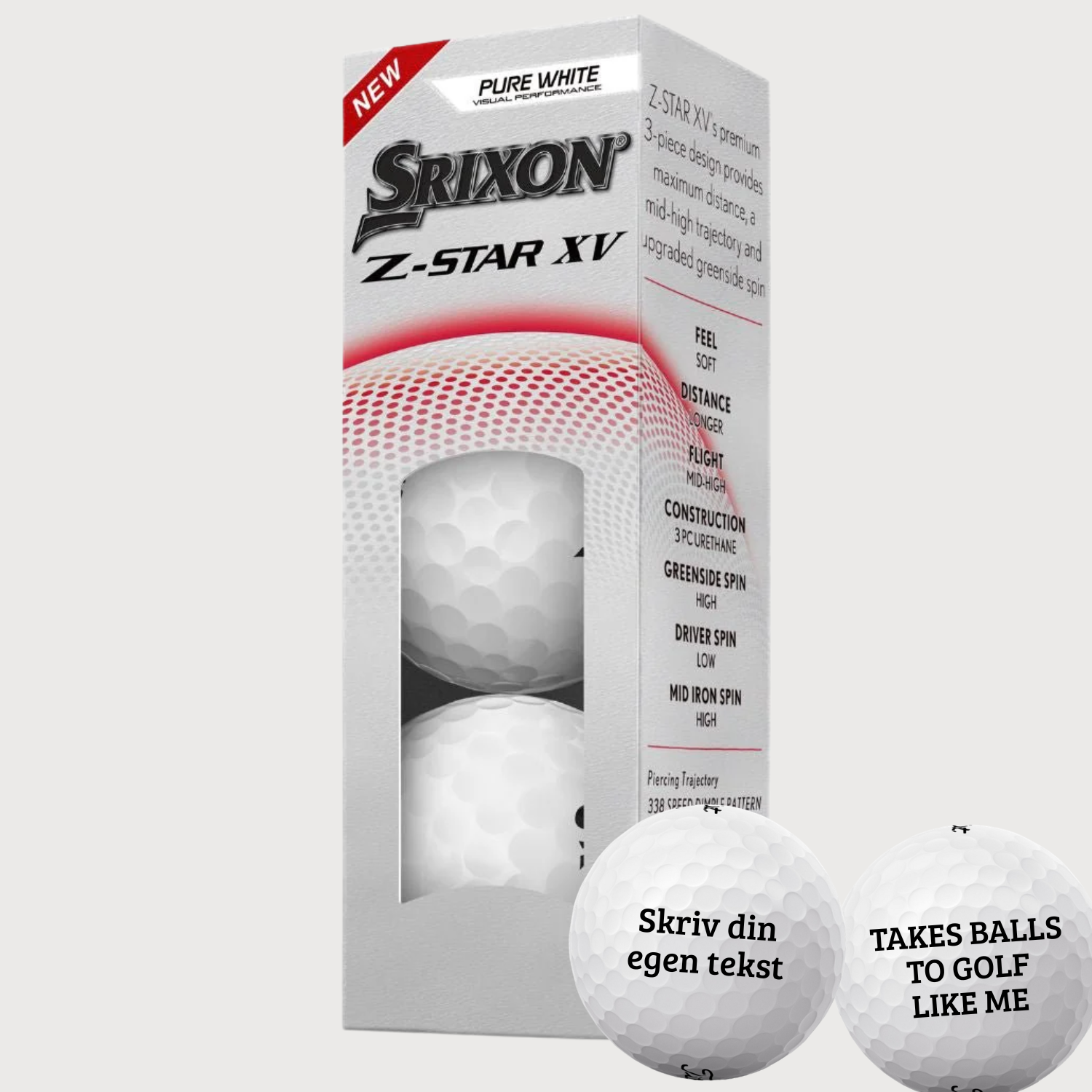 Srixon Z-Star XV Golfbolde Med Tekst