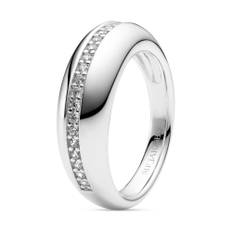 Sif Jakobs Jewellery, Accessories , Dame, Grå, 50 MM, Sterling Sølv Ring med Hvide Zirkonia