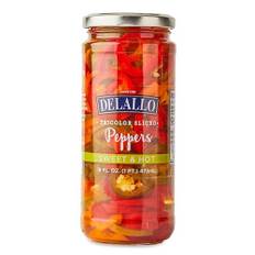 Delallo, Sliced Sweet And Hot Peppers, 16 Oz (Case Of 6)