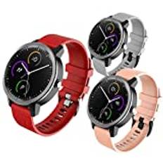 LiLuLa Kompatibel med Garmin Vivoactive 3 Rem, Silicone Sport Classic färgstark utskrift Reservblandare kompatibel med Samsung Gear Sport/Galaxy Watch Active Remmar, 3 Pack A, Klassisk