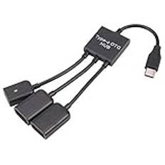 Sessleger USB 3.1 typ C hane till 2 Dual USB A 2.0 + Micro-USB 3-i-1 OTG-