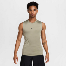 Nike Men's Dri-fit Tight Sleeveless Fitness Top Pro Träningskläder Light Army/Black - XL