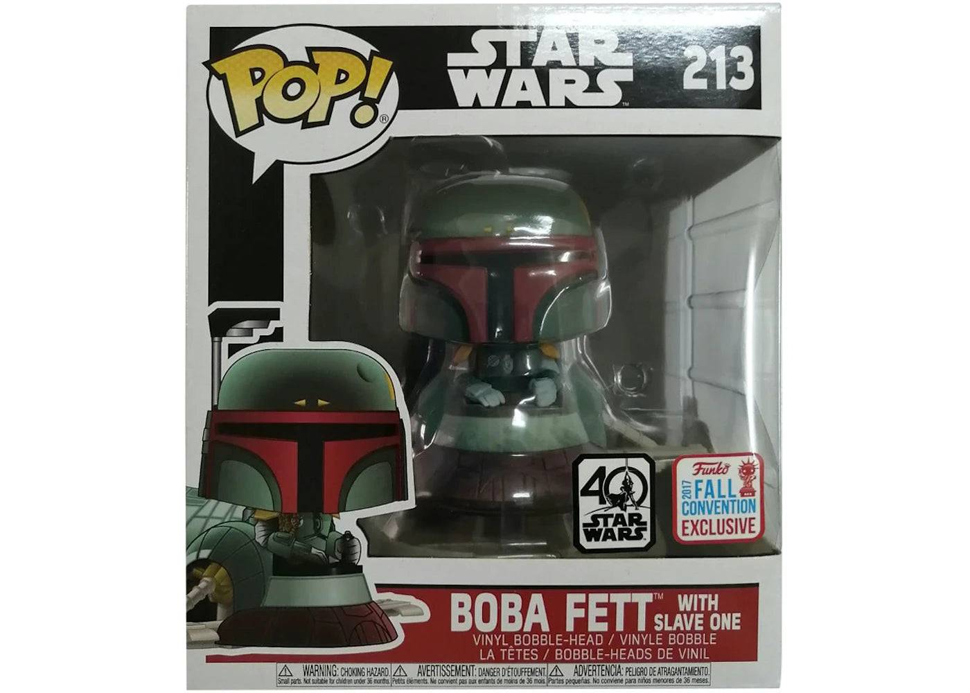 Funko Pop! Star Wars Boba Fett with Slave One Fall Convention Deluxe Bobble-Head Figure #213 - One Size