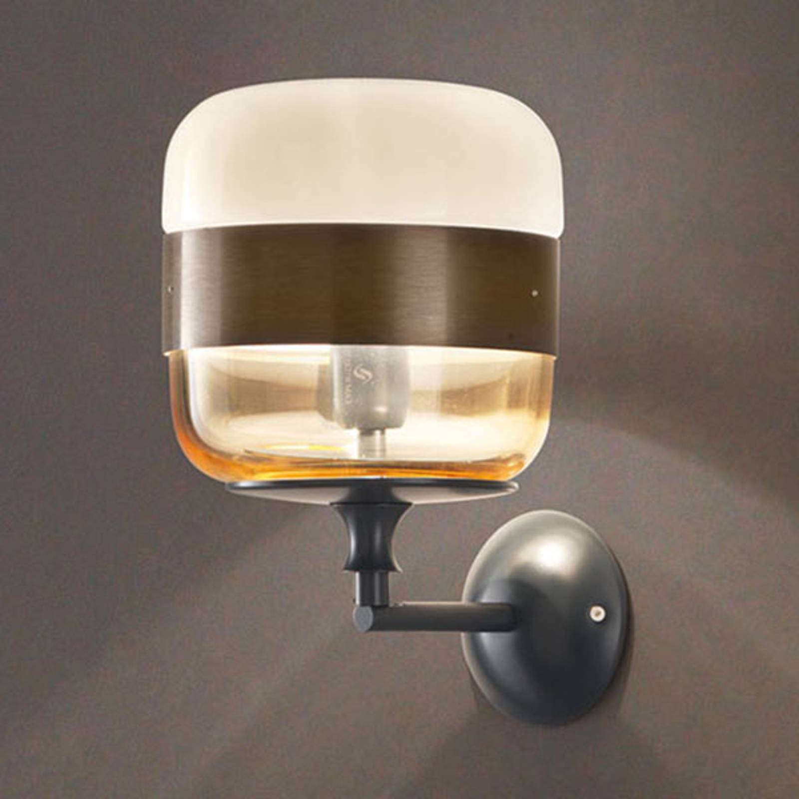 Vistosi Designer væglampe Futura, dæmpbar, Creme/amber, Stue/spisestue, Glas, Design