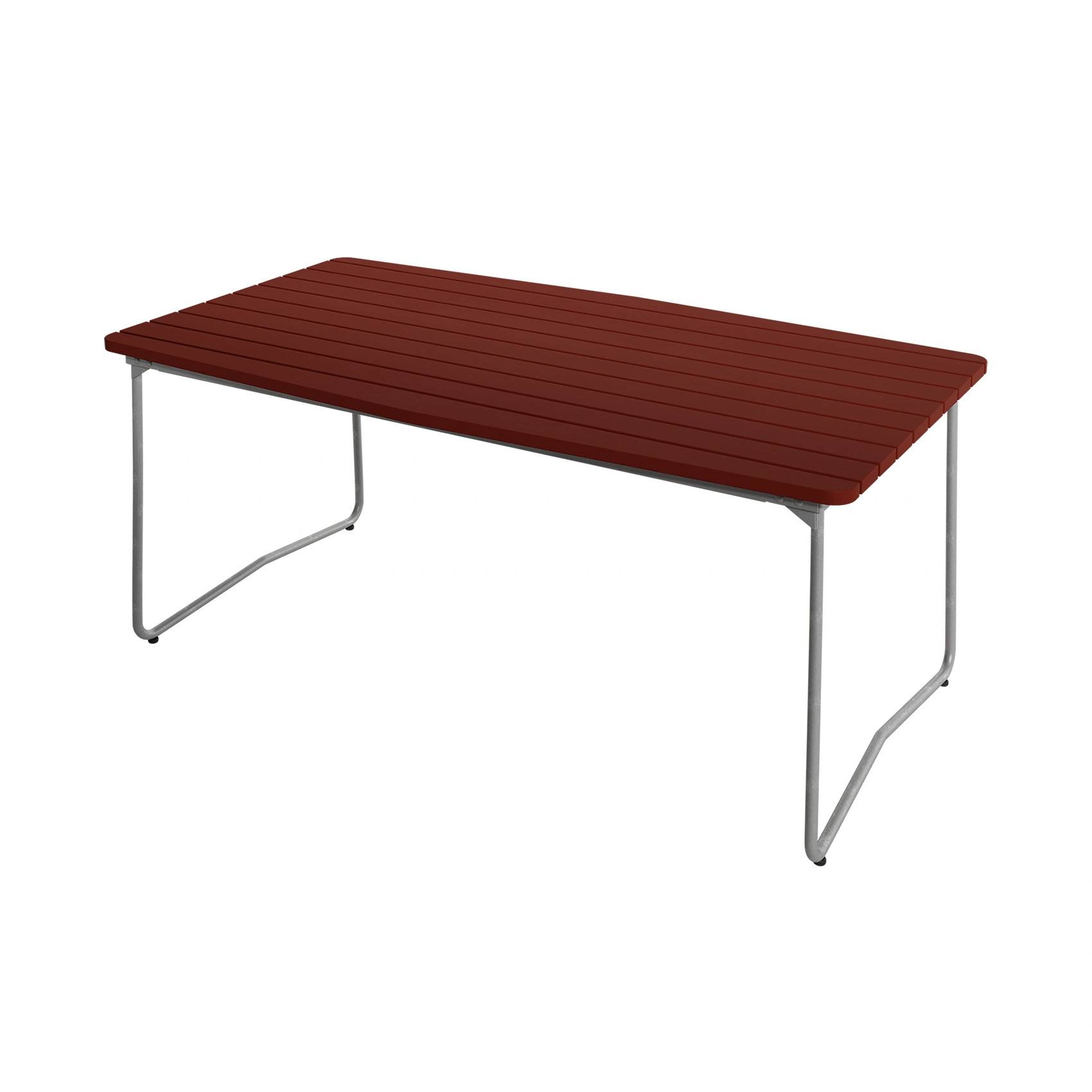 B31 bord mörkröd ek / varmförzinkat 170x92 cm - Silver/Röd
